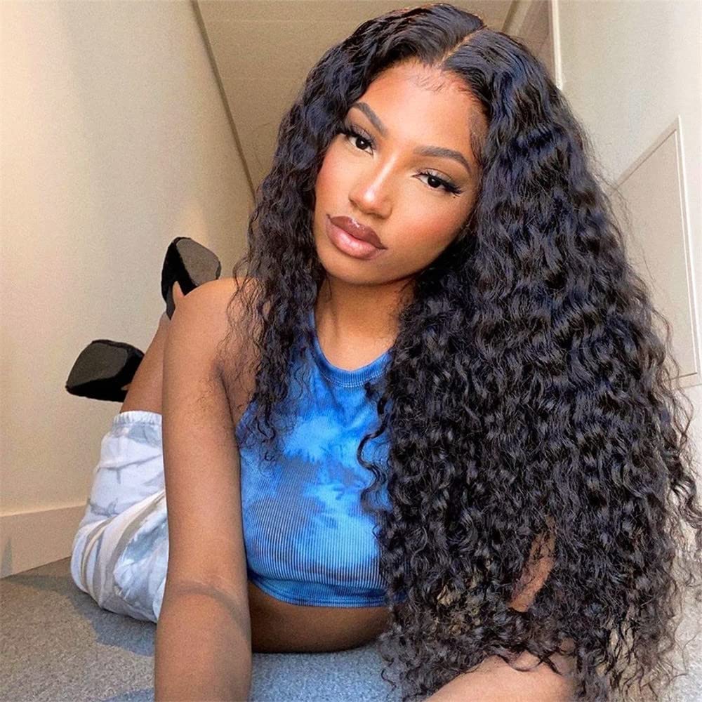 5x5 HD Lace Closure Wigs Human Hair Deep Wave - 10A Grade 180% Density Glueless Lace Front Wigs for Black Women - Pre Plucked Hairline with Baby Hair 18 Inch - Perfect for Daily Wear, Parties, and Special Occasions