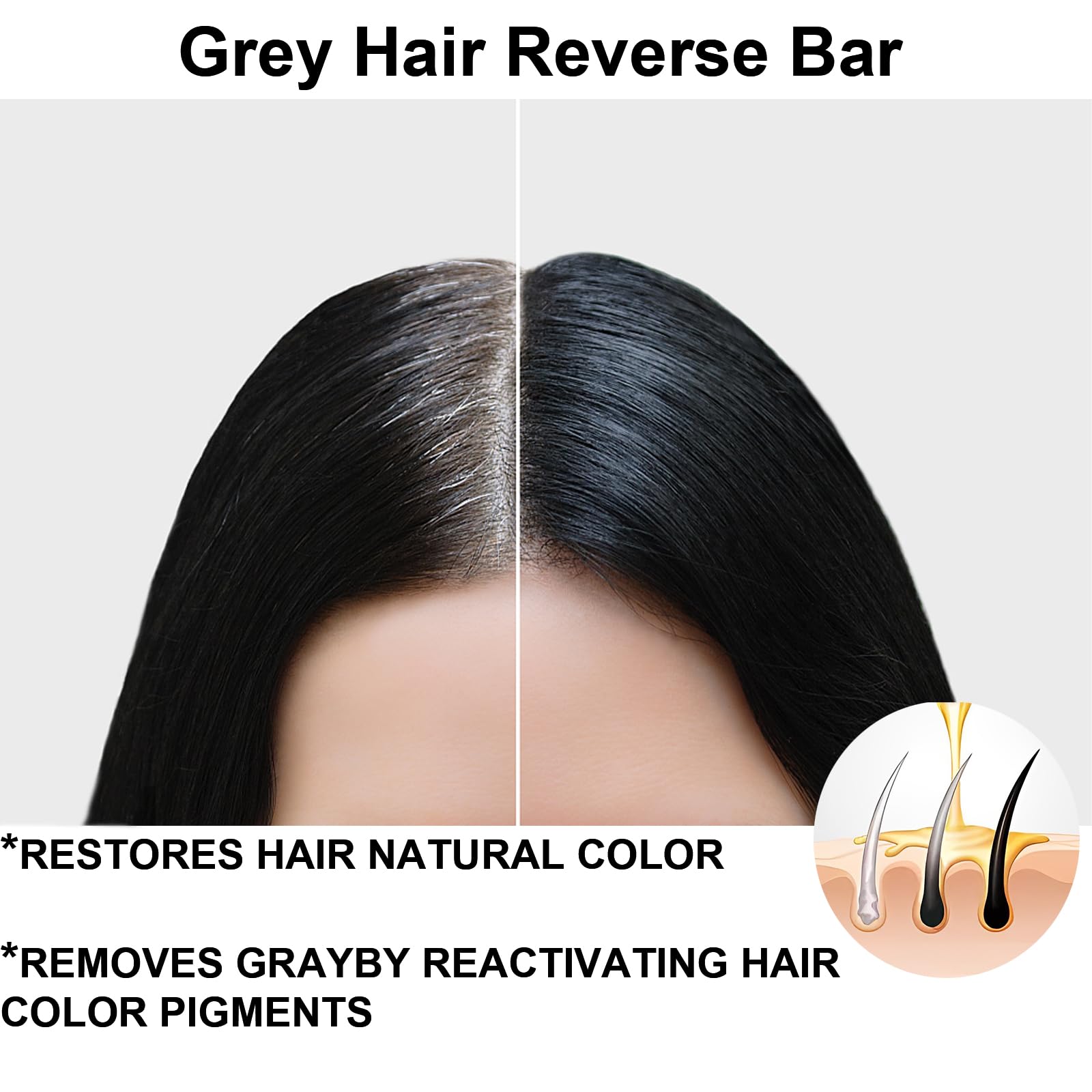 Grey Hair Darkening Shampoo Bar - Natural Hair Color Restoring Solid Shampoo for Men & Women, Sulfate-Free & Vegan (2-Pack) | Perfect for Travel, Gym & Daily Grey Hair Care