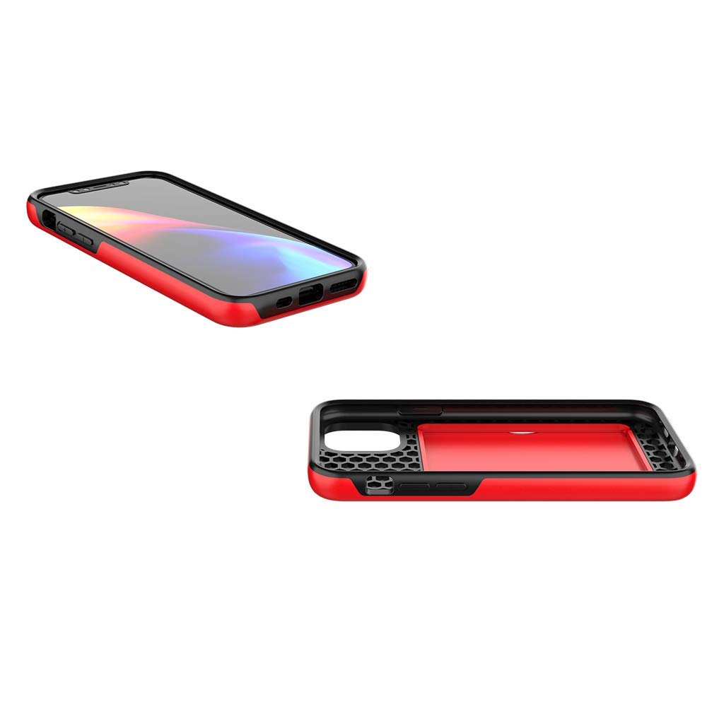 Premium iPhone 12/12 Pro Wallet Case with Card Holder & Credit Card Slots - Slim Protective Cover (Red) - Perfect for Everyday Use, Travel & Hands-Free Convenience