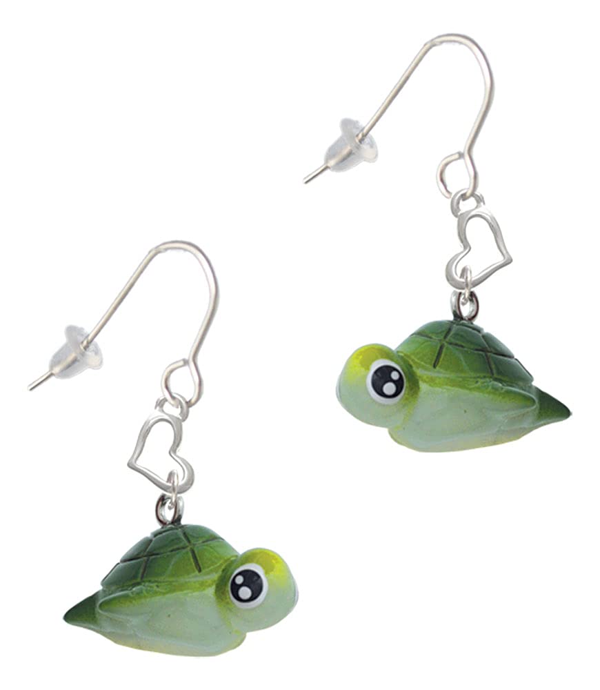 Resin Sea Turtle Heart Earrings for Women - Beach & Party Wear