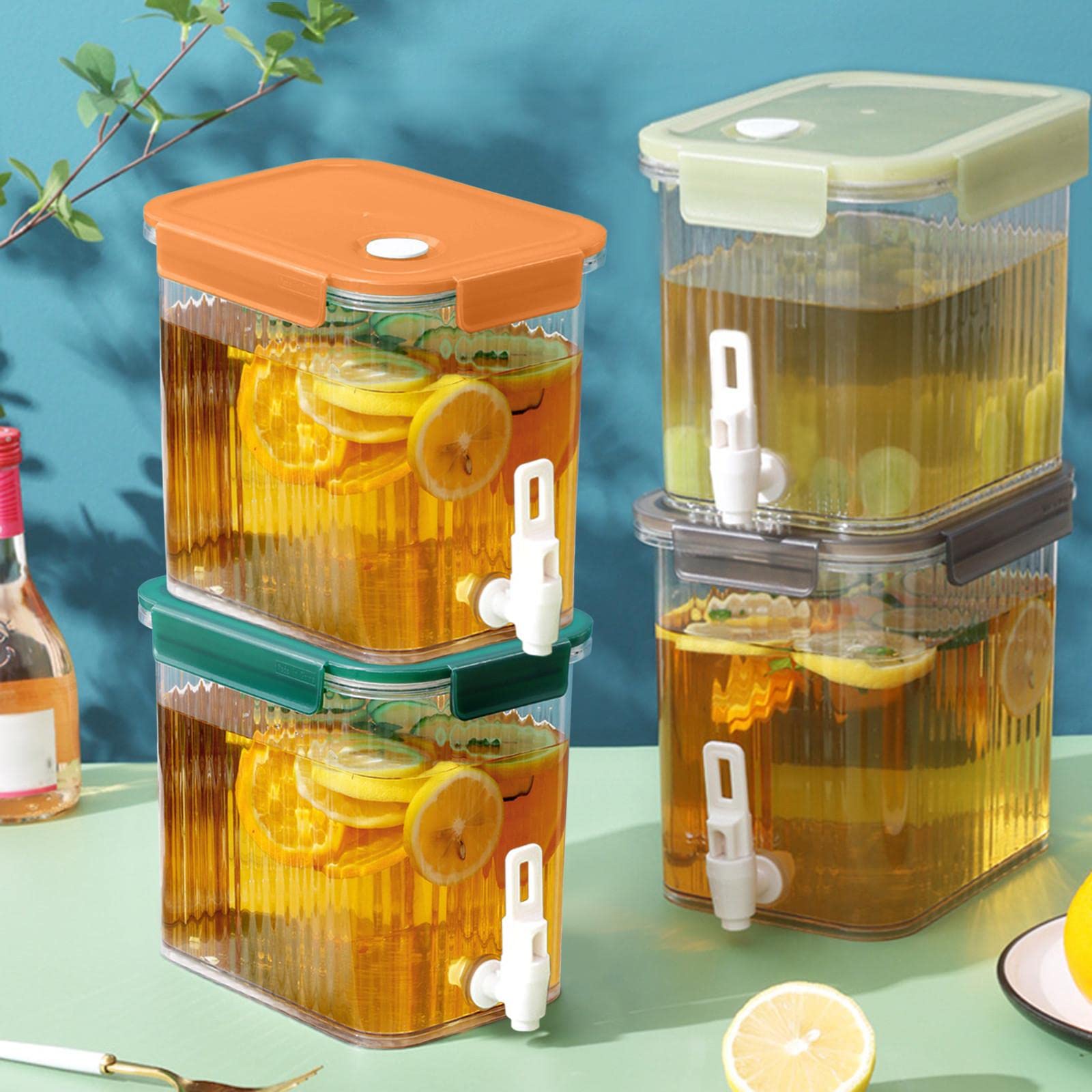 CrazyPig 3.5L Large Plastic Beverage Dispenser with Faucet & Lid - Perfect for Lemonade, Juice, Milk, Iced Tea and Party Drinks - Ideal for Home, Office, Outdoor Gatherings and Catering Events