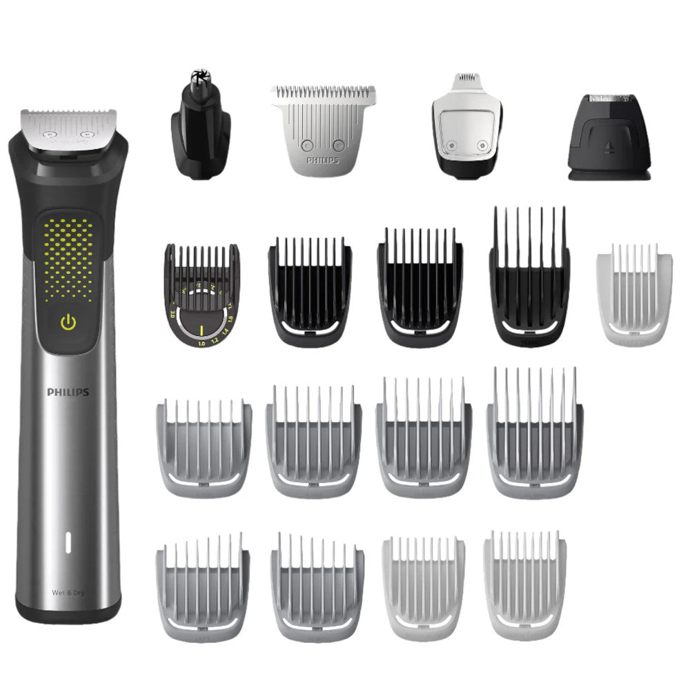 PHILIPS MG9560/28 Series 9000 All-in-One Stainless Steel Beard Trimmer for Men - Professional Grooming Kit for Face, Head & Body Hair | Perfect for Home Use & Travel