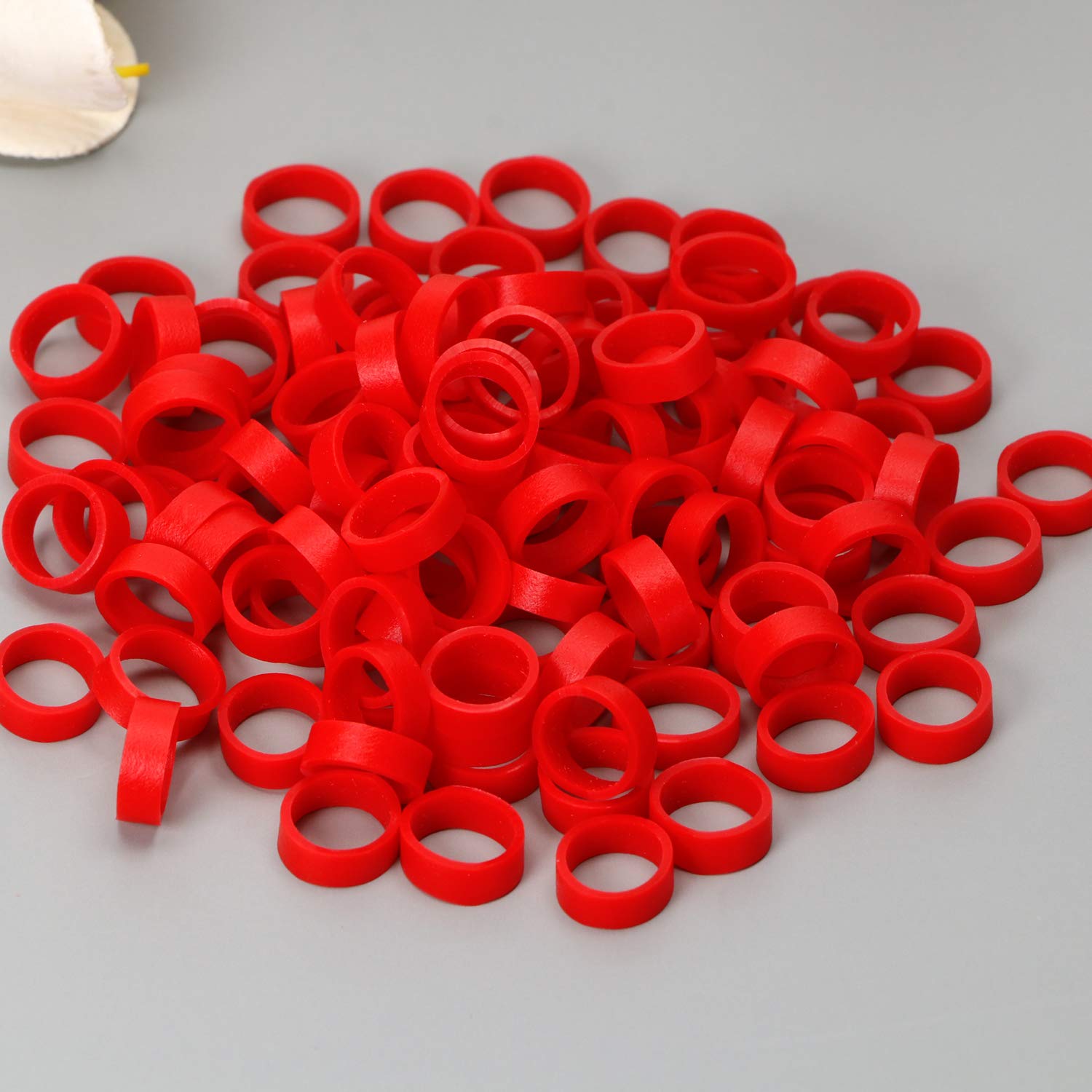 ONLYKXY 100-Pack Reusable Silicone Cable Ties - Elastic Cord Organizers for Data & Power Cables - Durable Rubber Bands for Home, Office & Travel Accessories (Red)