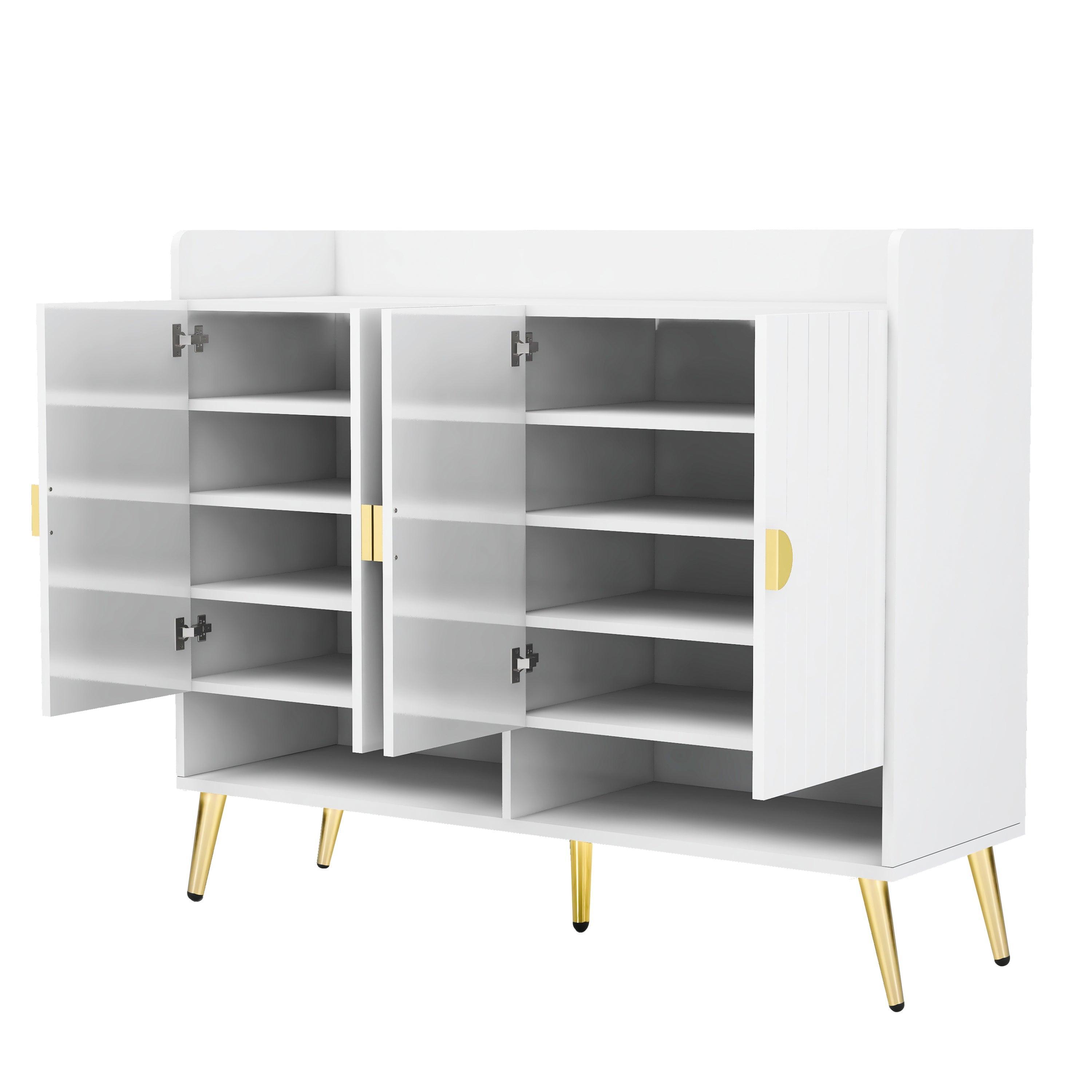 11-Tier Adjustable Shoe Storage Cabinet - Modern Wooden Shoe Organizer for Entryway, Closet & Bedroom - Space Saving Shoe Rack for Sneakers, Boots & Heels