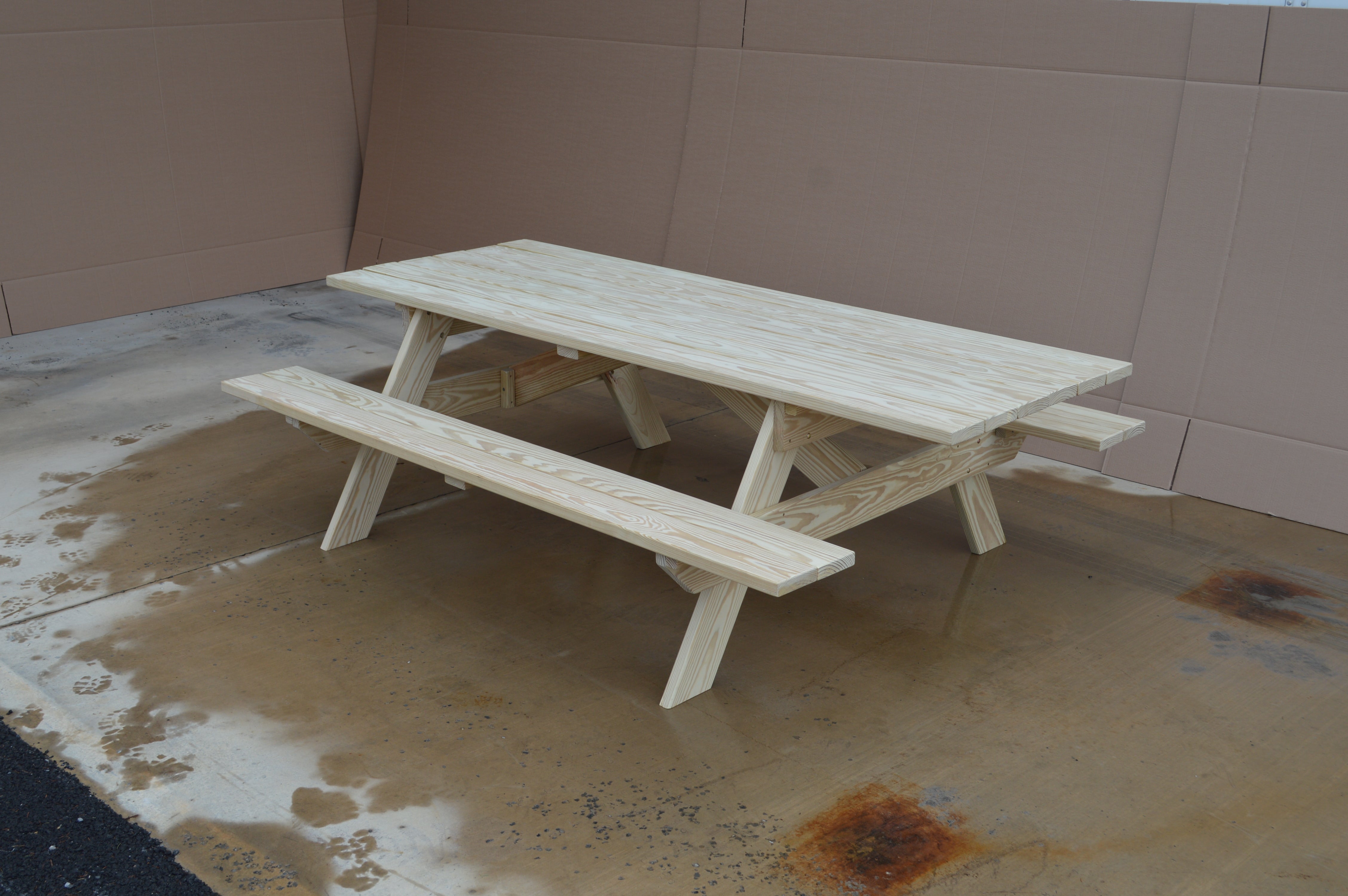 Commercial Grade Pressure Treated Pine ADA Compliant Picnic Table - Heavy Duty Outdoor Dining Furniture for Parks, Campgrounds & Backyards