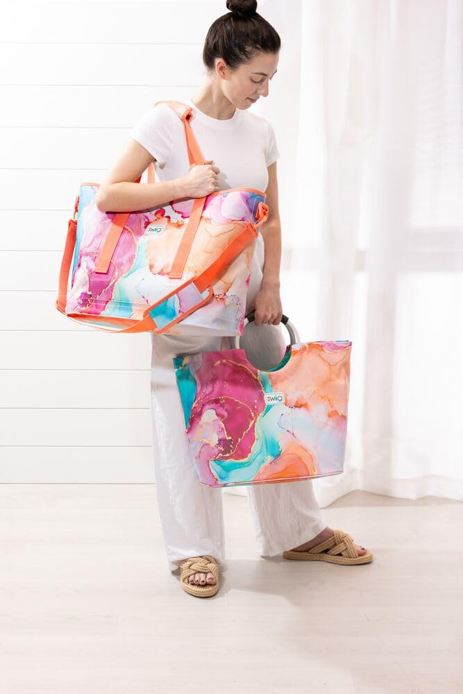 Swig Life Loopi Large Lightweight Waterproof Tote Bag - Beach, Pool, Gym & Travel Utility Bag for Women & Men
