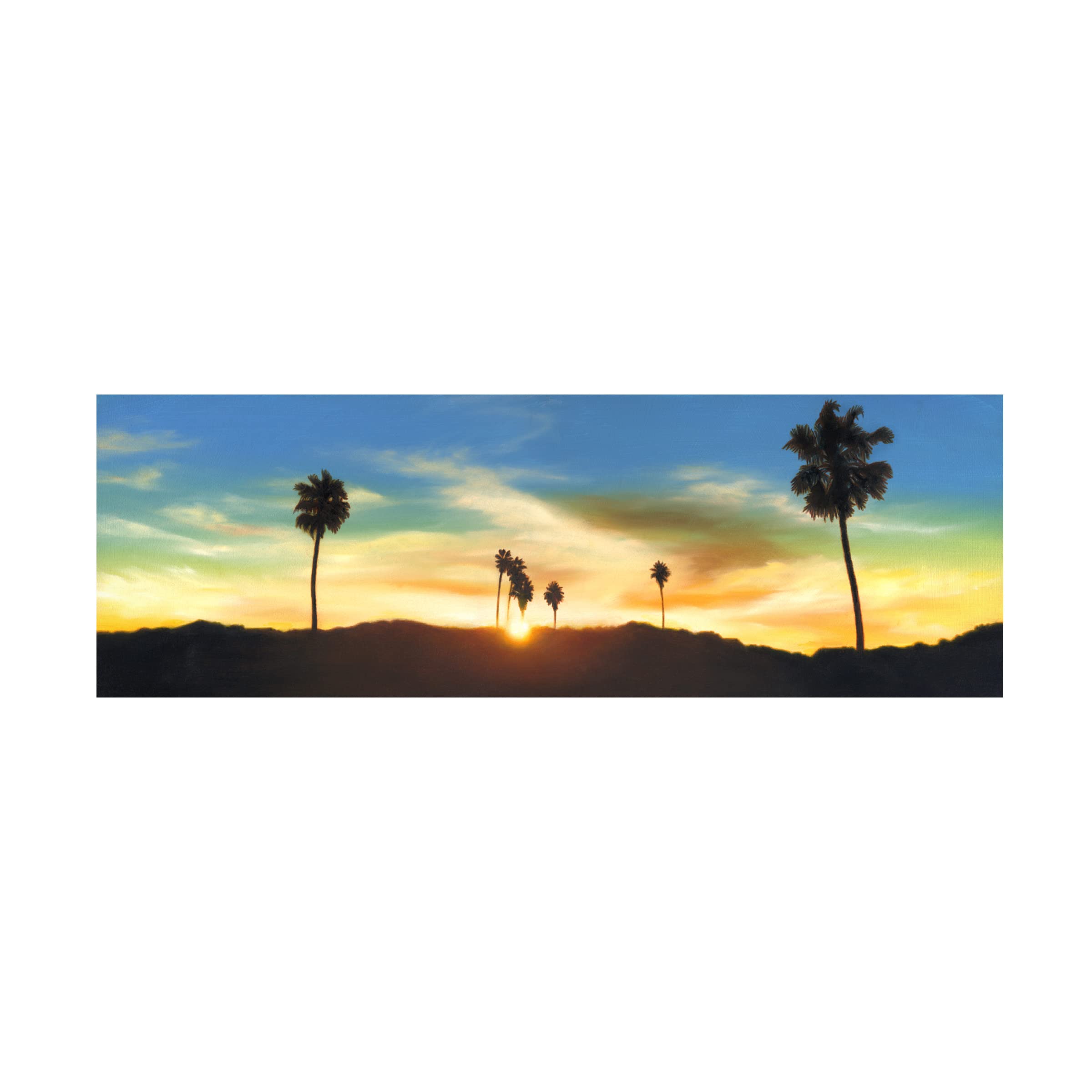 Trademark Fine Art 'Hollywood Hills Sunset' Canvas Wall Art by Rick Monzon - Perfect for Living Room, Bedroom & Office Decor