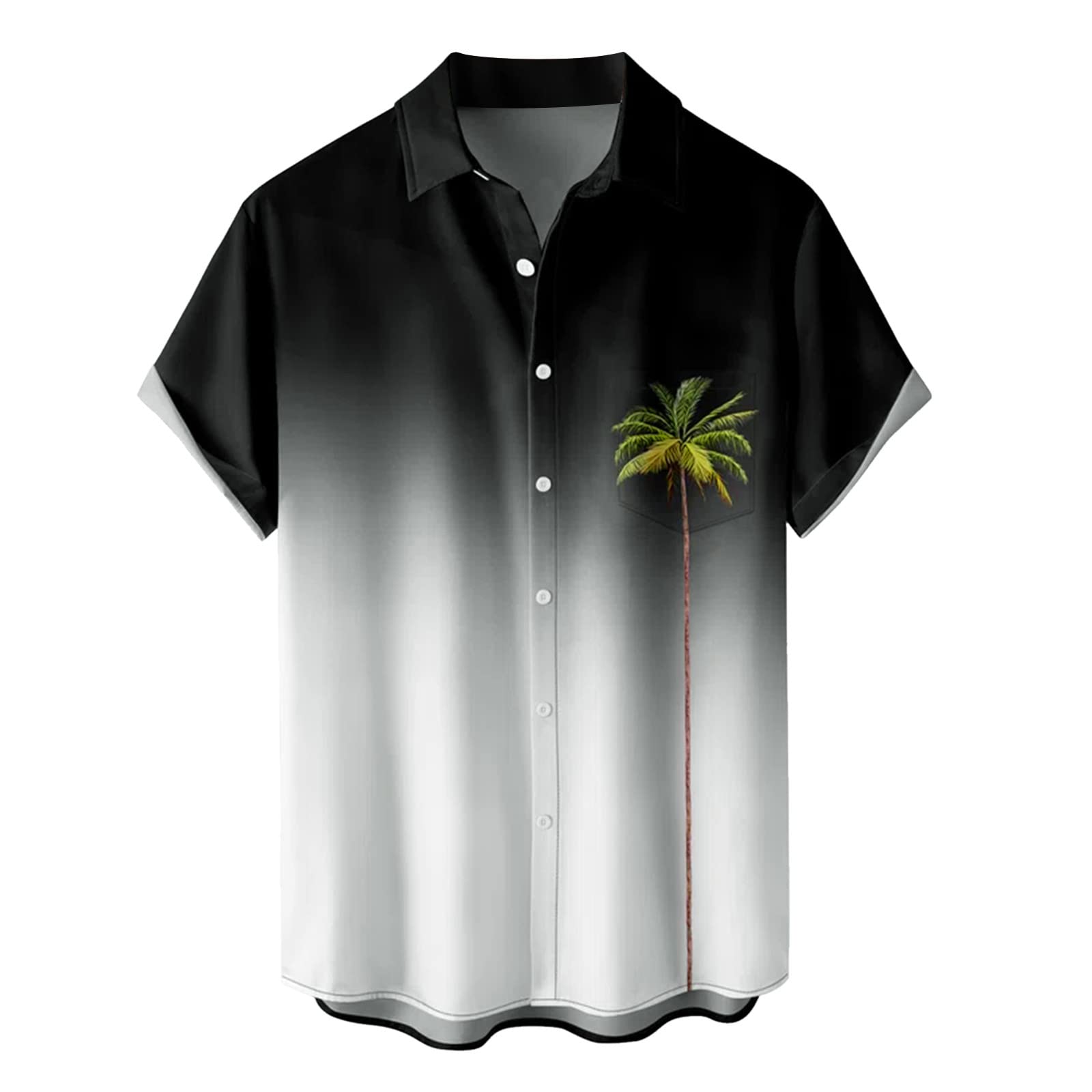 PTOLOCIF Men's Short Sleeve Hawaiian Shirt - Floral Print Summer Button Up Shirt for Beach Vacation, Party & Casual Wear