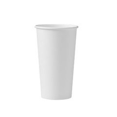 20 Oz White Poly-coated Hot Paper Cups - Insulated Disposable Coffee Cups for Hot Beverages, Perfect for Coffee Shops, Offices, and Home Use