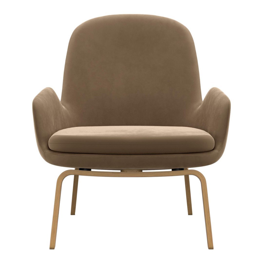 Modern Era Lounge Chair - Low Profile Mid Century Design for Living Room, Bedroom & Office - Comfortable Relaxing Armchair with Wooden Legs