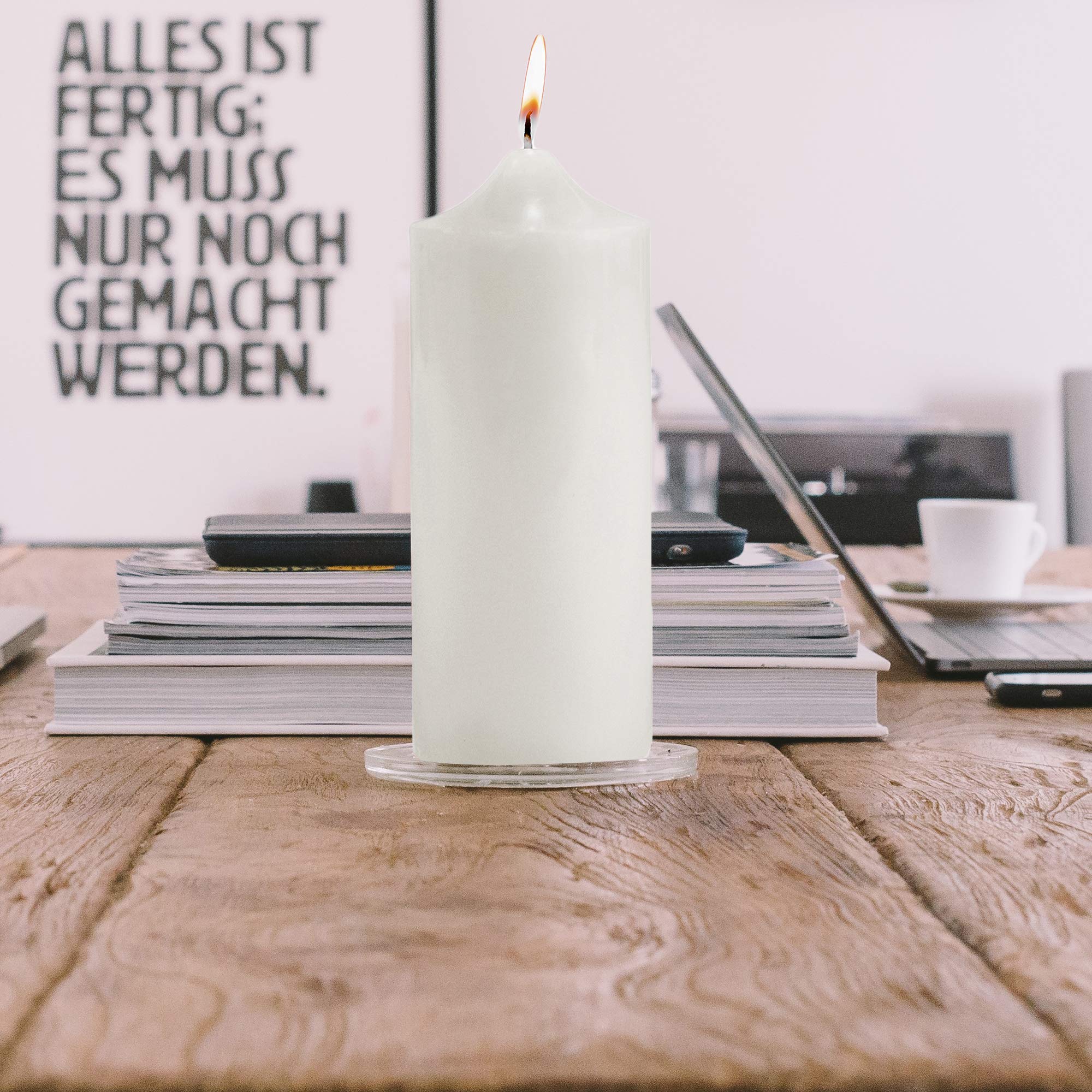 Unscented White Pillar Candles 3