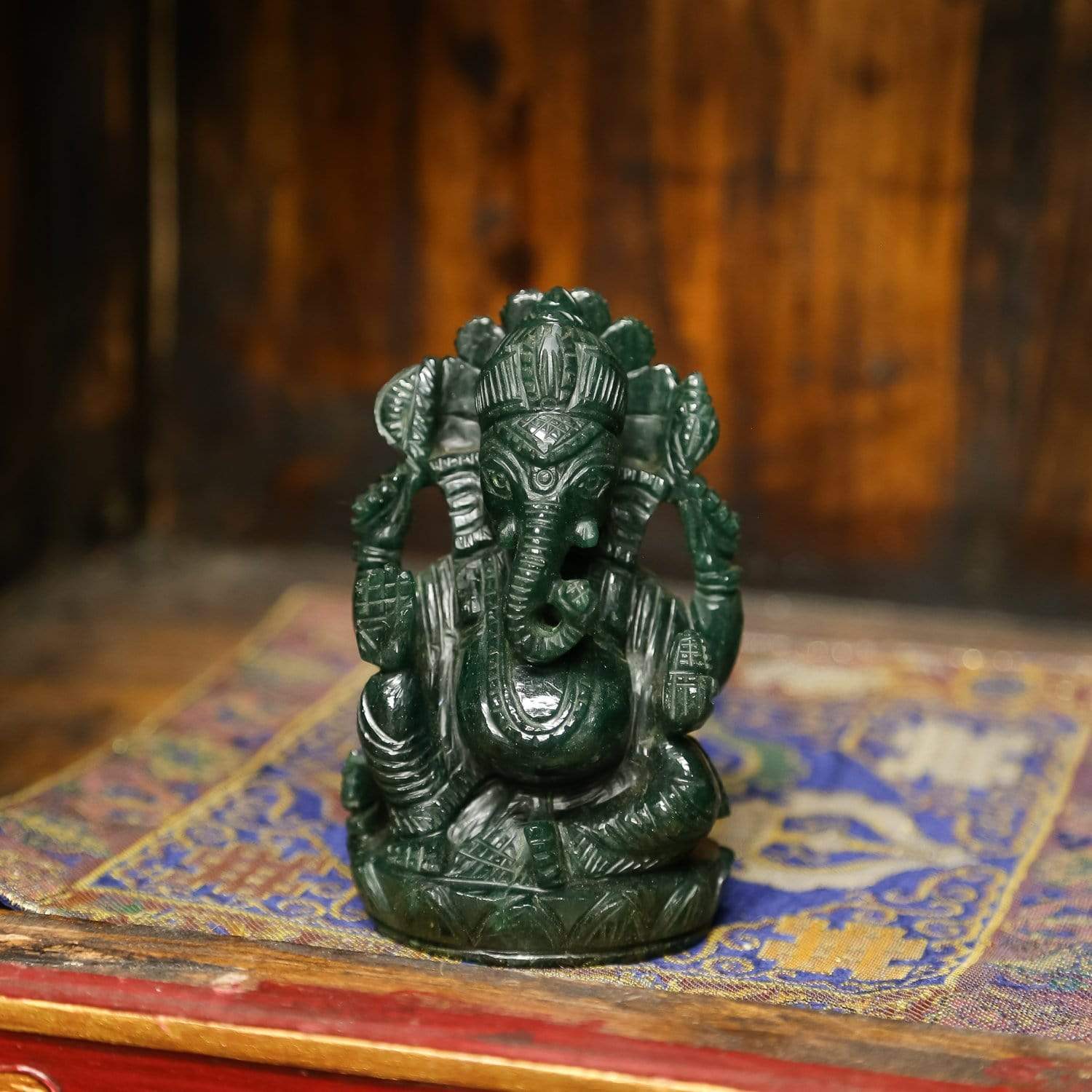 Green Aventurine Ganesh Statue - Handcrafted Hindu God Figurine for Home Decor, Meditation & Spiritual Blessings | Perfect for Yoga Studios, Altars & Gift Giving