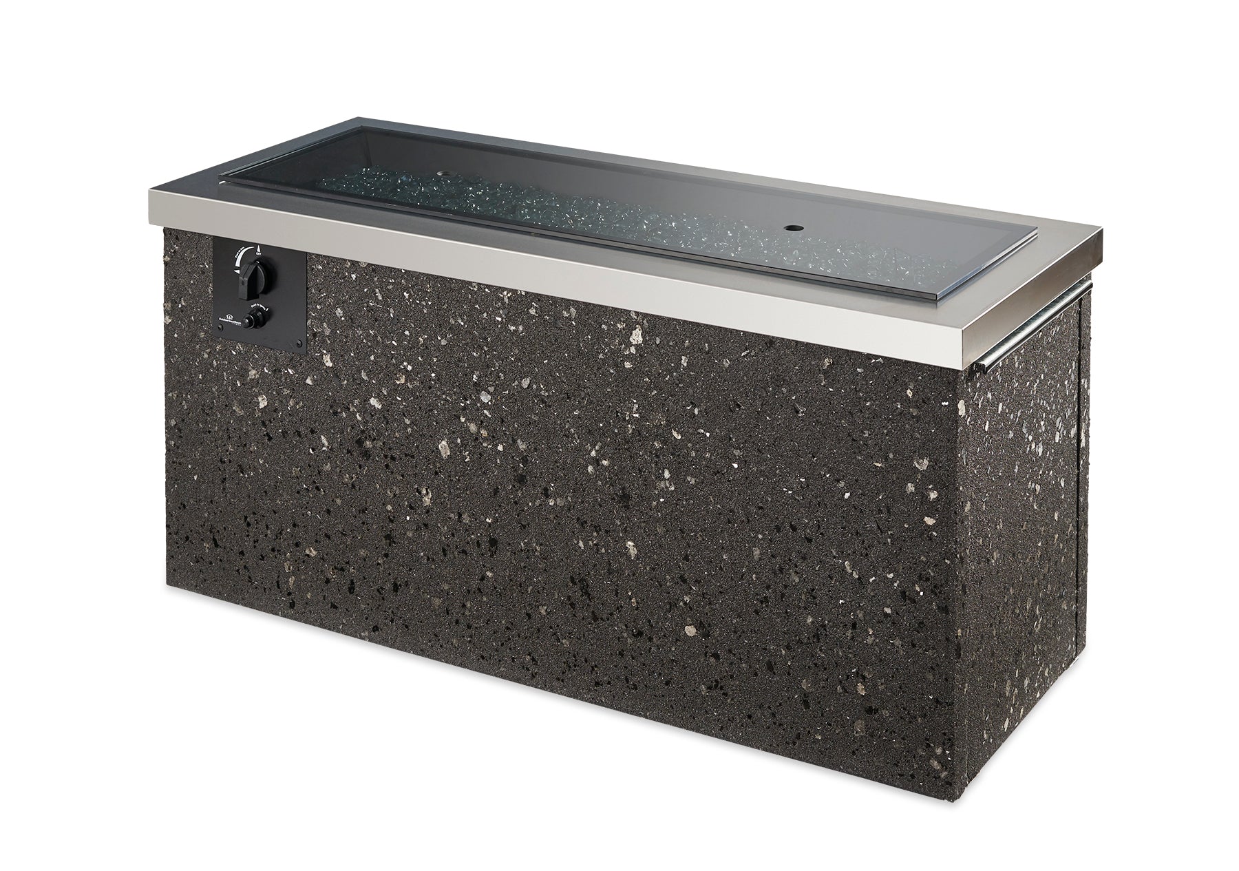Outdoor GreatRoom Company Key Largo 54-Inch Linear Gas Fire Pit Table with 42-Inch Crystal Fire Burner - Stainless Steel Patio Heater for Backyard, Deck, Poolside & Outdoor Entertaining (Model KL 1242 SS)