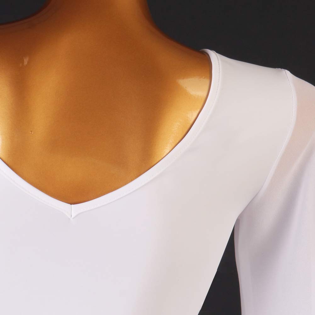 Elegant White Ballroom Dance Dress for Women - Tango, Waltz, Standard & Smooth Competition - Perfect for Latin, Social & Professional Dance Events