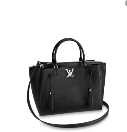 LV Lockme Tote Handbag - Luxury Leather Noir Black Shoulder Bag for Women | Perfect for Work, Travel & Everyday Use