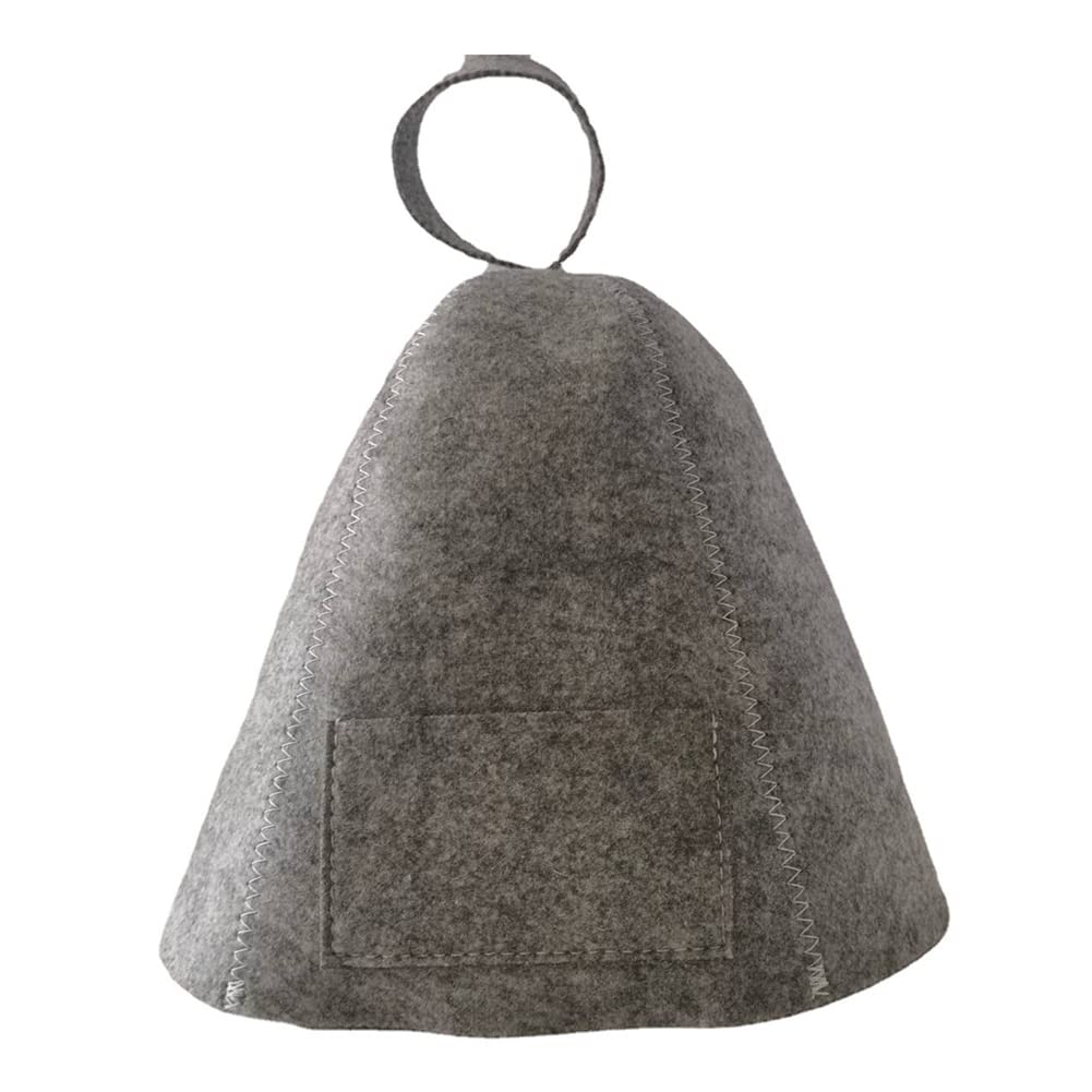 Premium Thick Wool Felt Sauna Hat for Russian Banya - Oniissy Spa & Sauna Accessory, Hair Protection, Bathhouse Gear (Gray + White) - Ideal for Steam Rooms, Hot Yoga & Relaxation