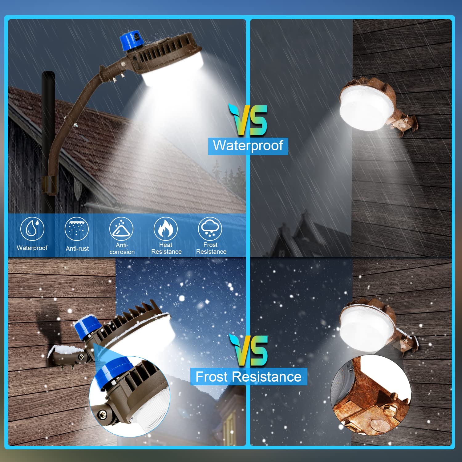 LEDMO 120W LED Barn Light with Dusk to Dawn Sensor - 18000lm 5000K Daylight White Adjustable Angle IP65 Waterproof Outdoor Flood Light - Perfect for Yard, Warehouse, Garage & Security Lighting (3 Pack)