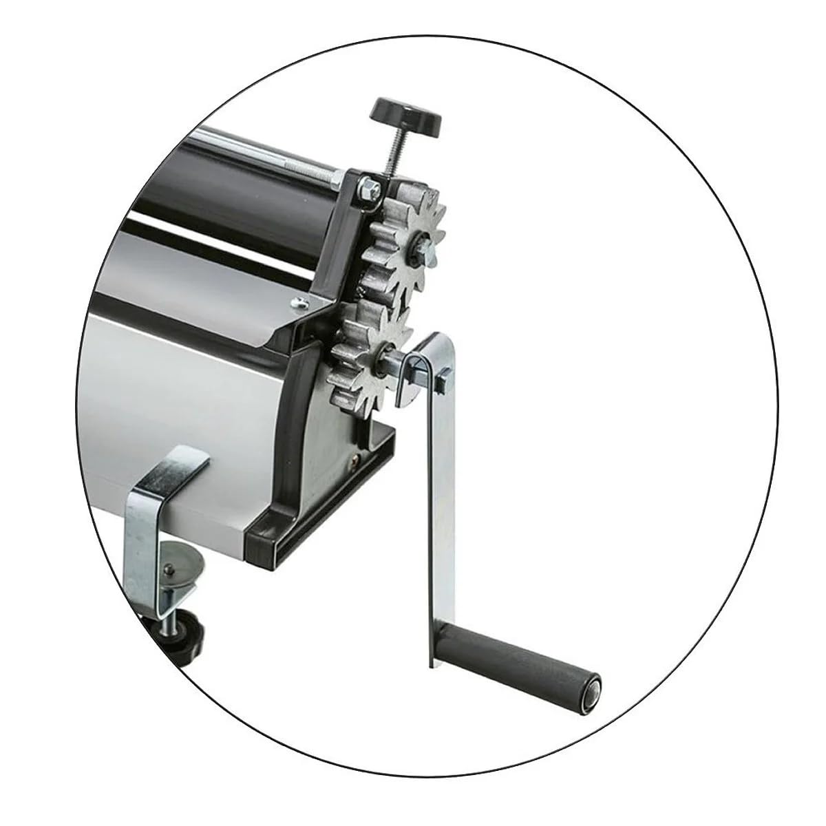 18-Inch Pizza Dough Roller Machine with Hand Crank - Commercial Pasta Maker & Dough Sheeter with Non-Stick Rollers, Thickness Control - Heavy Duty Stainless Steel & Aluminum Construction - Perfect for Pizzerias, Bakeries & Home Kitchens