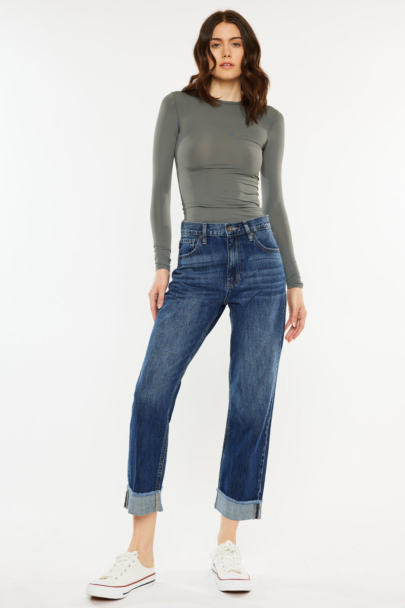 Finley Essentials High Rise Straight Leg Jeans for Women - Comfortable & Stretchy Denim Pants - Perfect for Casual Wear, Office & Everyday Outfits