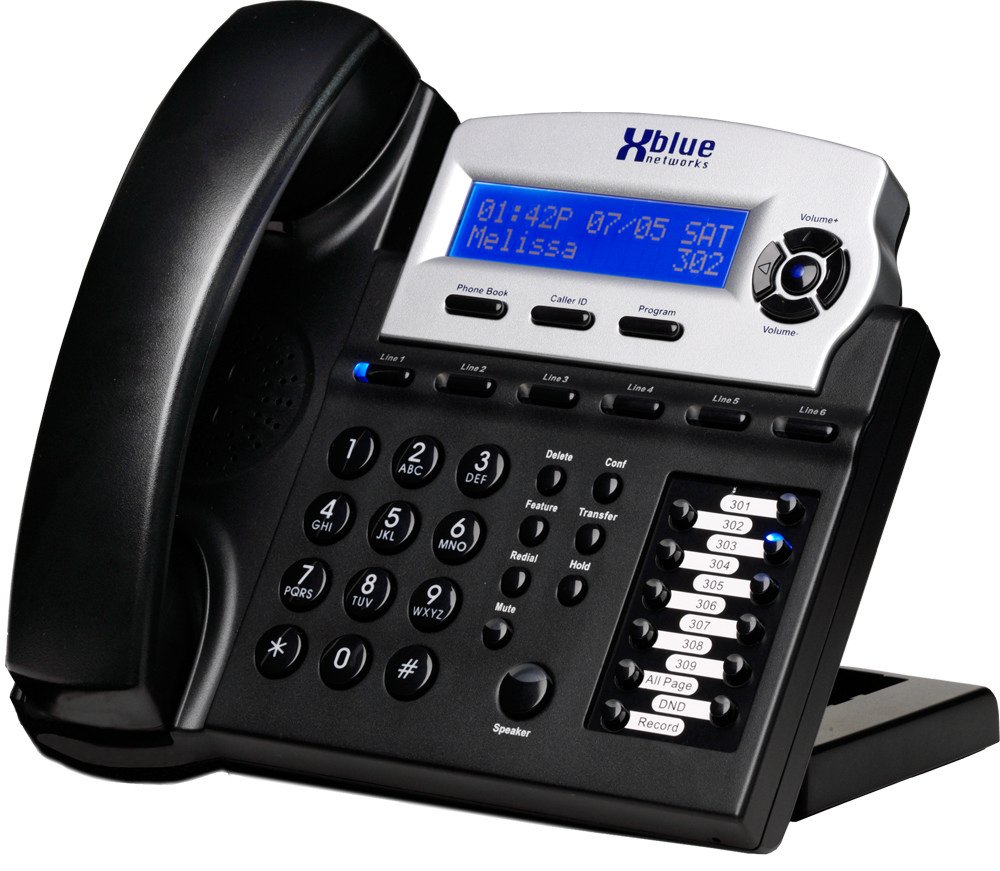 XBLUE XB1670-00 Add-on Phone for X16 Office Phone System - Charcoal | Expand Business Communication for Small Offices & Call Centers