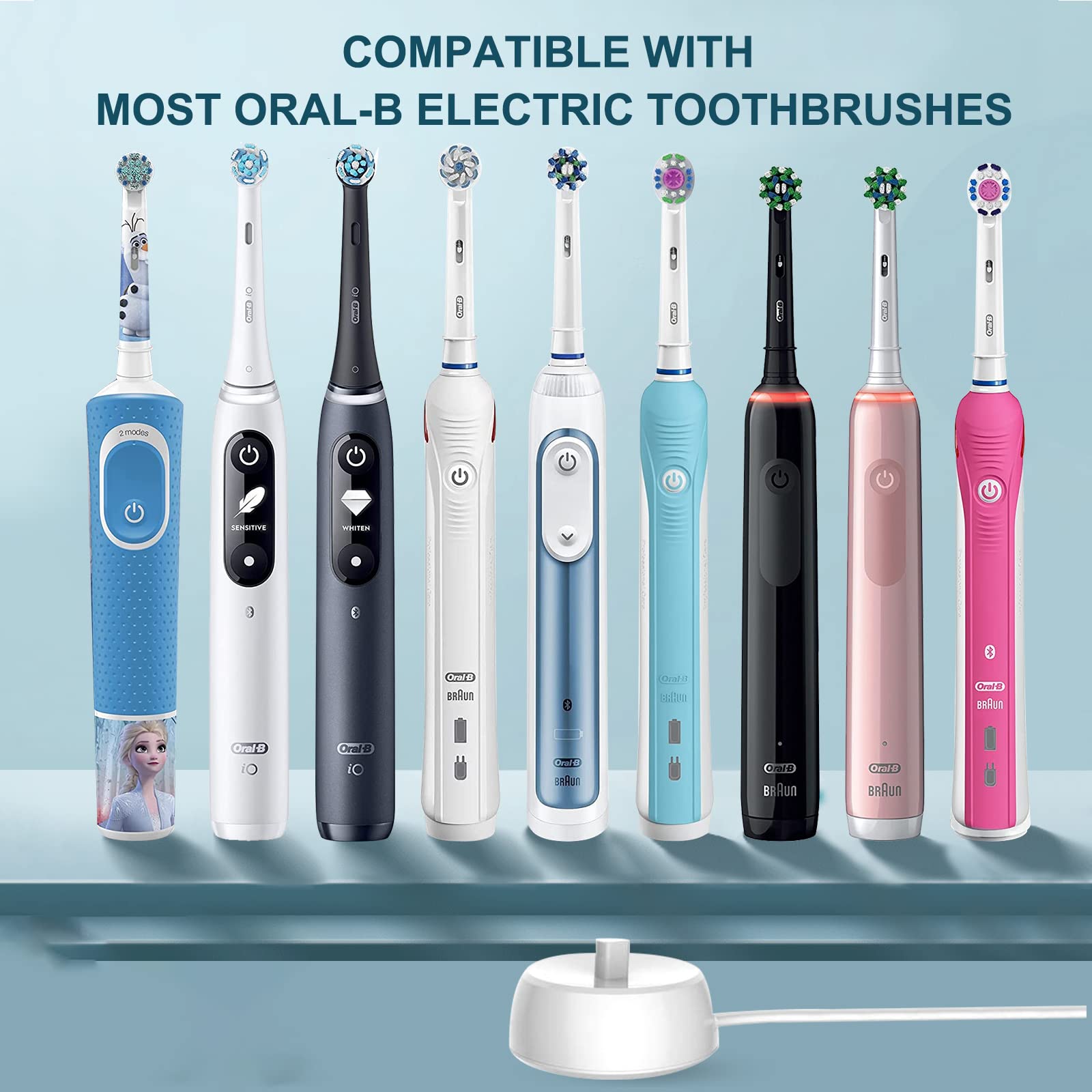 Oral-B Electric Toothbrush USB Charger - Braun Toothbrush Travel Charging Base, Waterproof Inductive Charger Model 3757 | Portable for Home & Travel Use