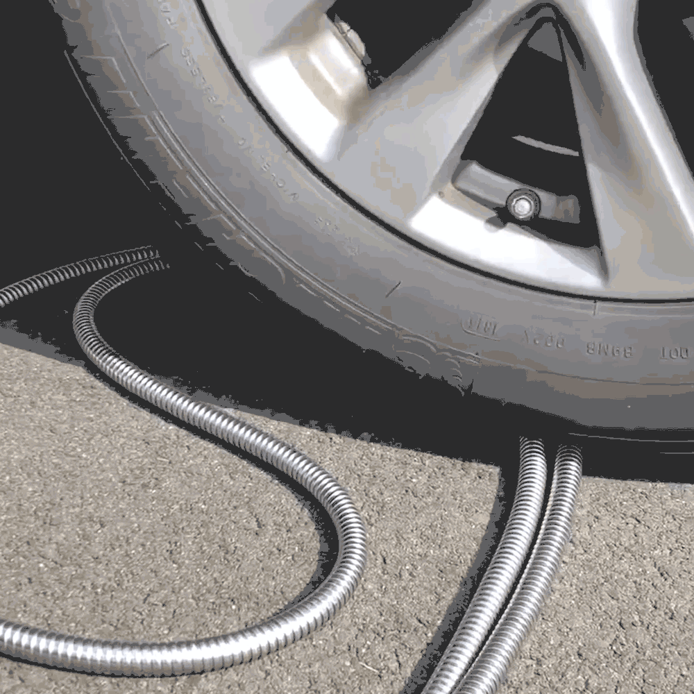 Aqua Joe AJSGH50 Heavy Duty Puncture Proof 50ft Stainless Steel Garden Hose - 304 Metal Spiral Construction, 1/2 Inch Diameter - Perfect for Lawn Care, Car Washing & Outdoor Cleaning
