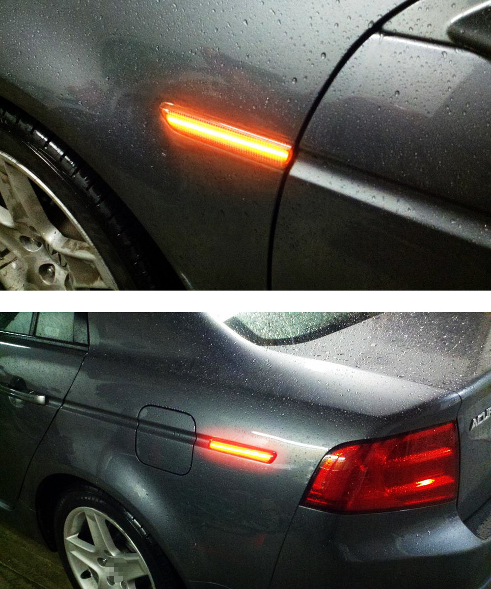 Amber/Red 180 SMD Full LED Strip Side Marker Lights for 2004-2008 Acura TL - Clear Lens, Durable & Bright - Perfect for Night Driving & Car Customization