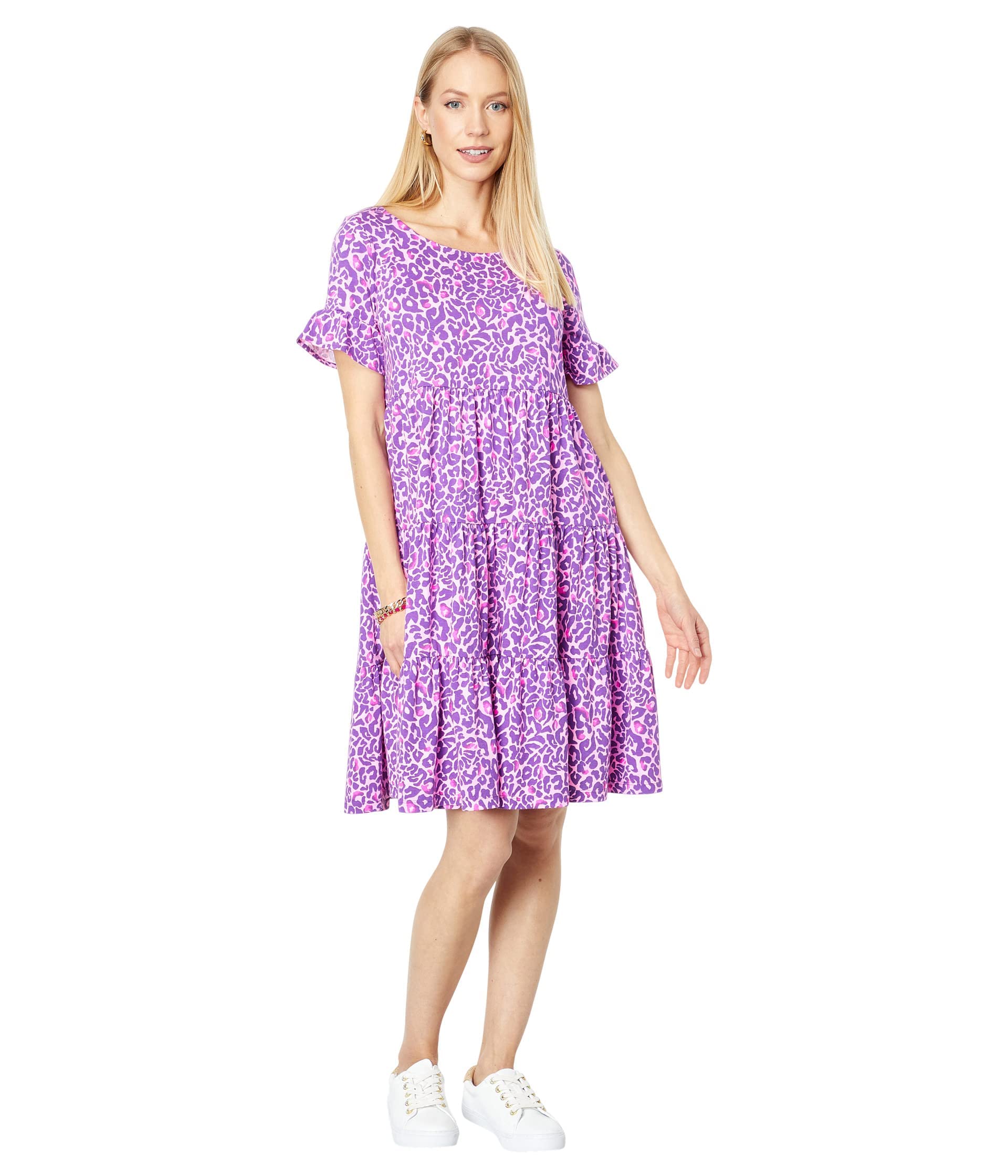 Lilly Pulitzer Women's Jodee Short Sleeve Swing Dress - Floral Print Casual Summer Dress for Beach, Vacation & Outdoor Parties