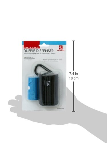 J.L. Childress Portable Fabric Duffel Dispenser & Waste Bag Refill - 30 Disposable Bags for Strollers & Diaper Bags - Black | Perfect for Travel, Baby Care & On-the-Go Waste Disposal