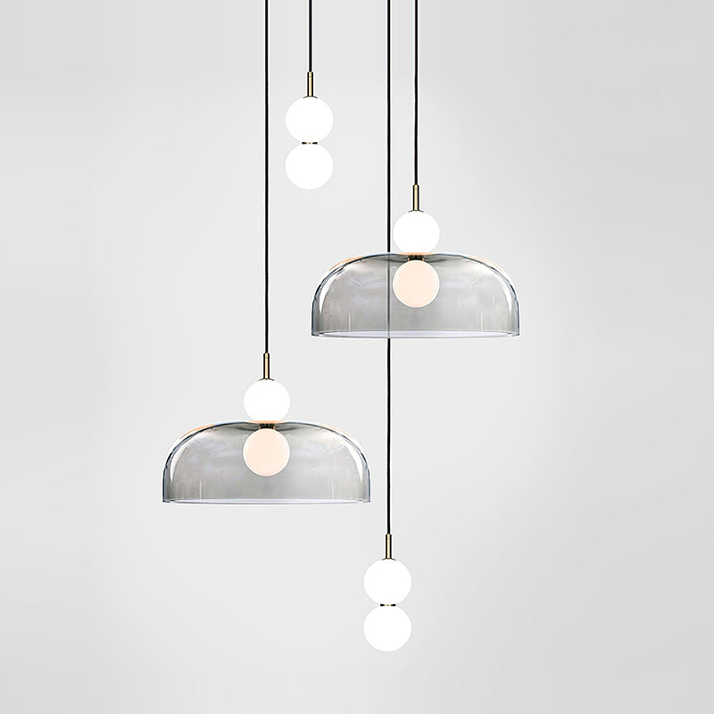 Modern Echo Glass Pendant Light - Elegant Hanging Fixture for Kitchen Island, Dining Room & Bedroom Lighting - Dimmable LED Chandelier for Home Decor