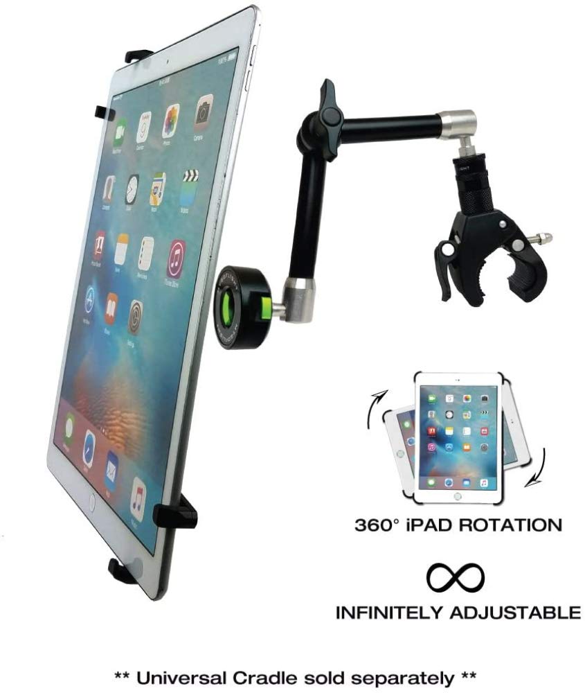 Universal Flex Yoke Articulated Arm Mount for Tablets, Phones, Cameras & GPS - Adjustable Dashboard & Windshield Holder for Cars, Trucks, RVs, Boats, Airplanes & Helicopters - Perfect for Navigation, Hands-Free Calling & Dashcam Recording