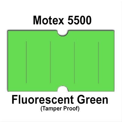 240,000 Motex 5500 Compatible Fluorescent Green General Purpose Labels for Motex MX-5500 Price Guns - Full Case with Security Cuts | Ideal for Retail Pricing, Warehouse Organization & Inventory Management