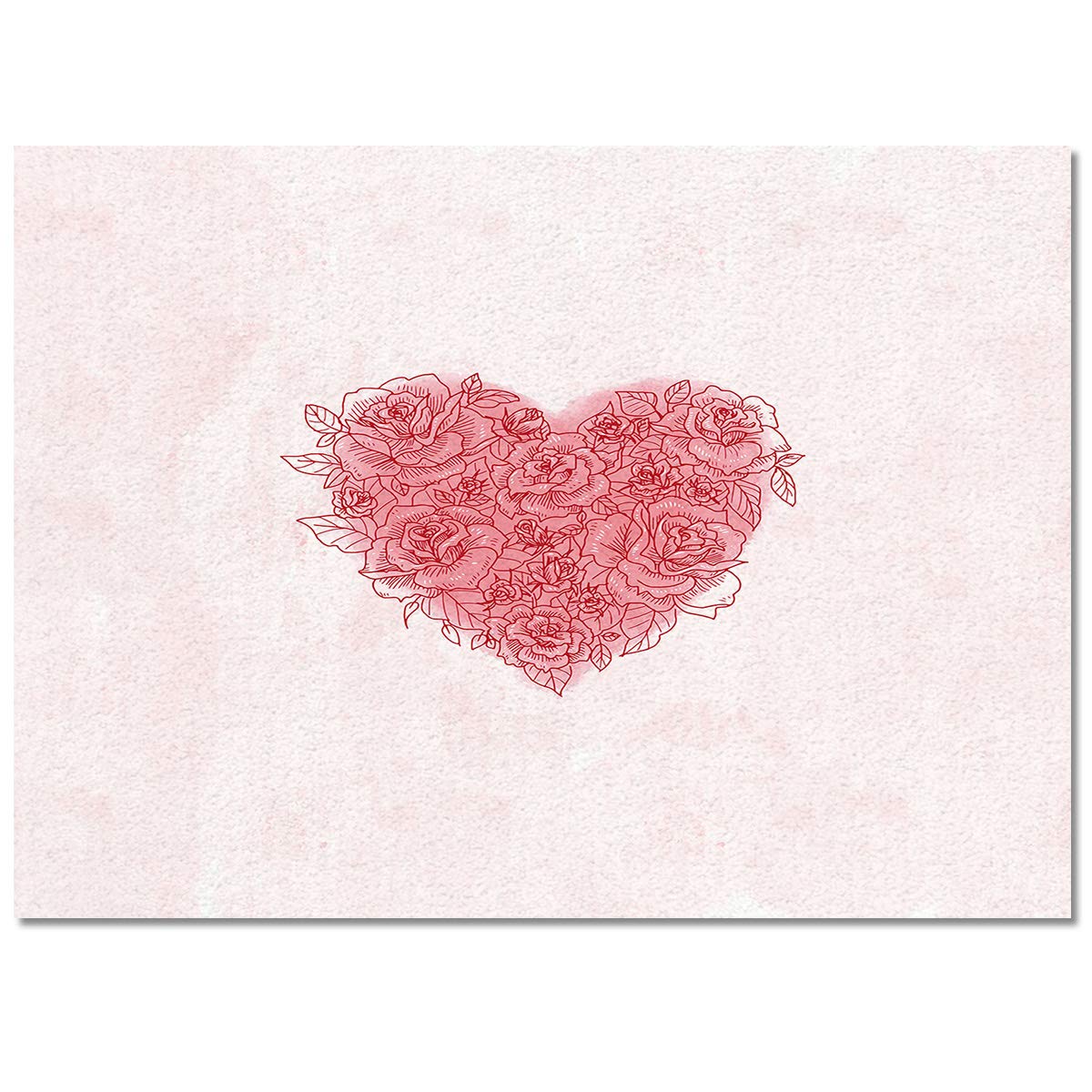 Heart Shaped Area Rug 4x6 Feet - Non-Slip Pink Floral Carpet for Living Room, Bedroom - Soft Floor Mat & Home Decor Runner | Perfect for Valentine's Day, Nursery, Dorm Room