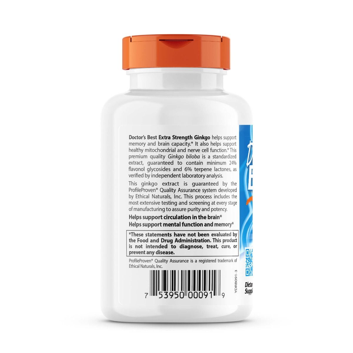 Doctor's Best Extra Strength Ginkgo Biloba 120mg - 120 Vegetarian Capsules for Memory Support & Brain Health - Supports Focus, Circulation & Cognitive Function
