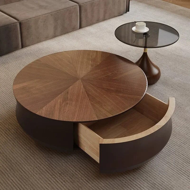 Stylish Solid Wood Corner Coffee Table with Storage Shelf - Perfect for Small Spaces, Living Room, Bedroom & Office Decor