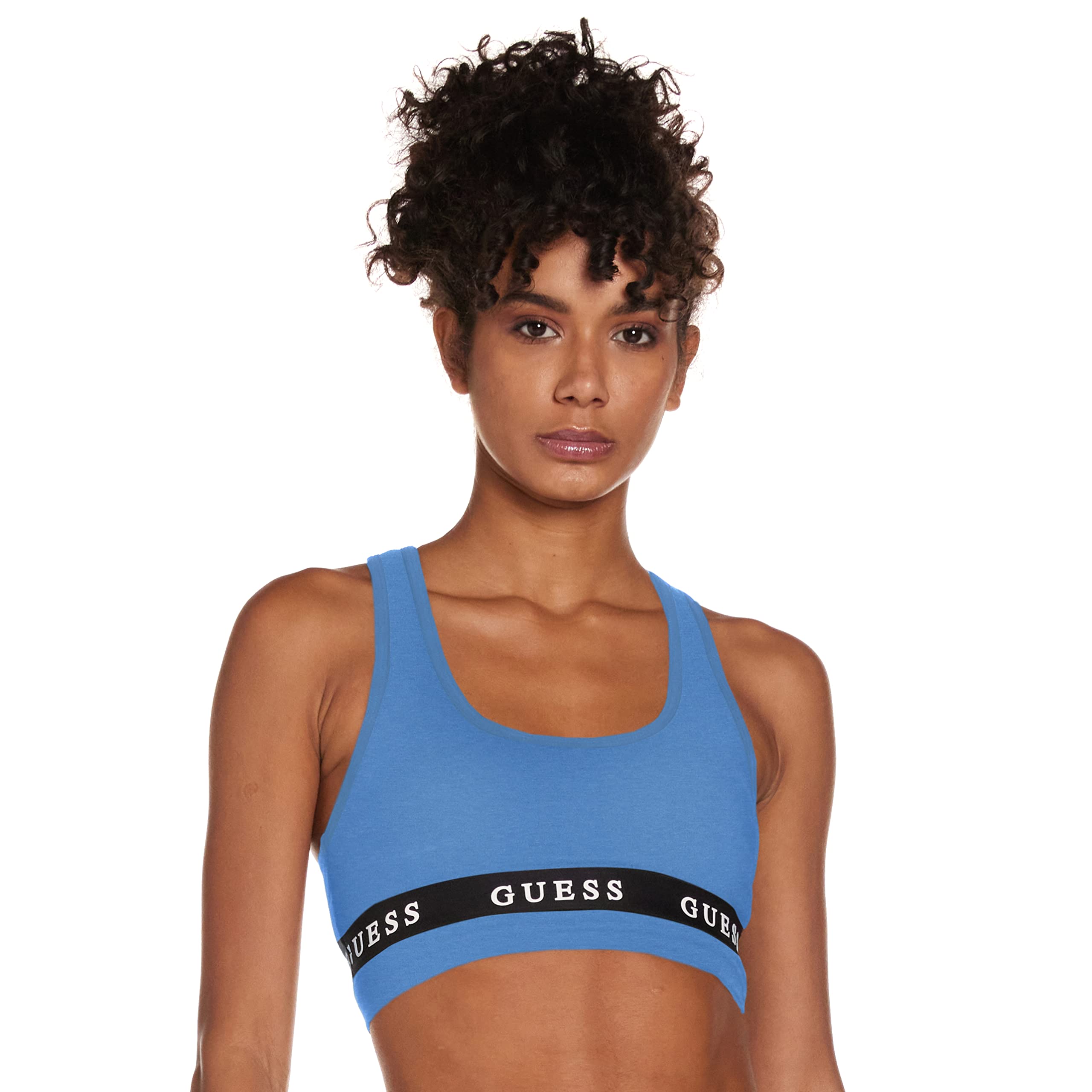 GUESS Women's Active Stretch Jersey Sports Bra - Comfortable Workout Bra for Yoga, Running & Gym - Breathable Support for High-Intensity Exercise