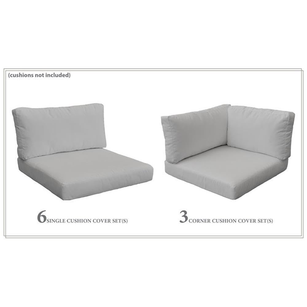 TK Classics Grey Replacement Cover Set for MONTEREY-11a Patio Furniture - Outdoor Cushion Cover Only (No Cushions Included) | Perfect for Poolside, Deck, Garden & Backyard Lounging