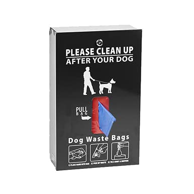 Mini Dog Waste Bag Dispenser Station - 400 Tie-Handle Poop Bags Included (Black) | Portable Tissue Box Design for Easy Cleanup During Walks, Hikes & Park Visits