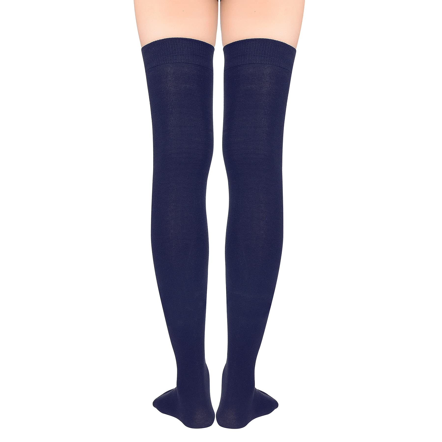 Zando Women's Cotton Thigh High Socks - Over Knee Stockings for Daily Wear & Fashion