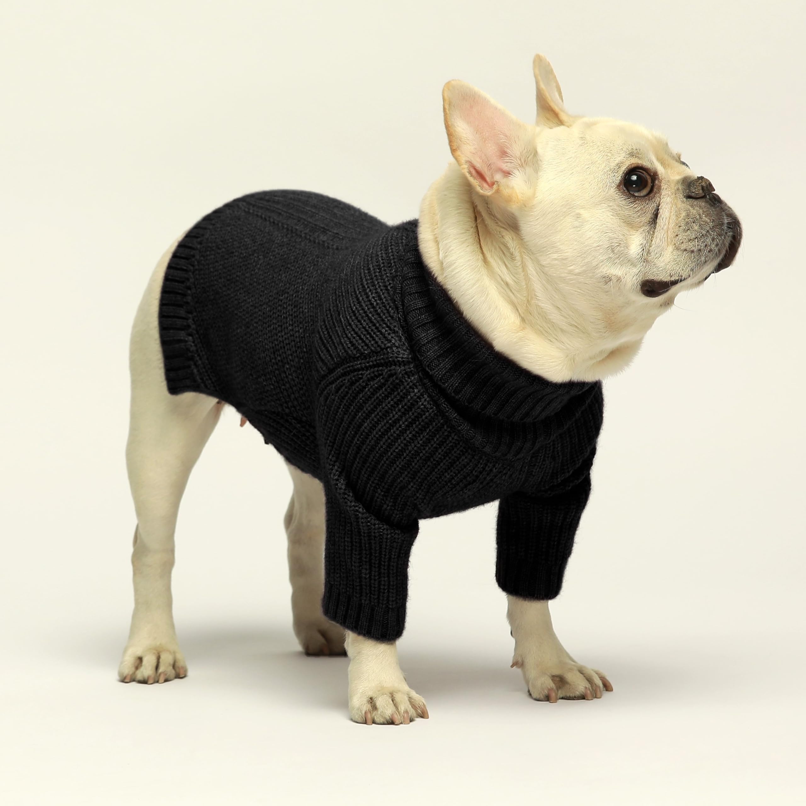 Fitwarm Dog Turtleneck Sweater - Thermal Knit Pet Coat for Small Dogs & Cats - Winter Warmth at Home & Outdoors