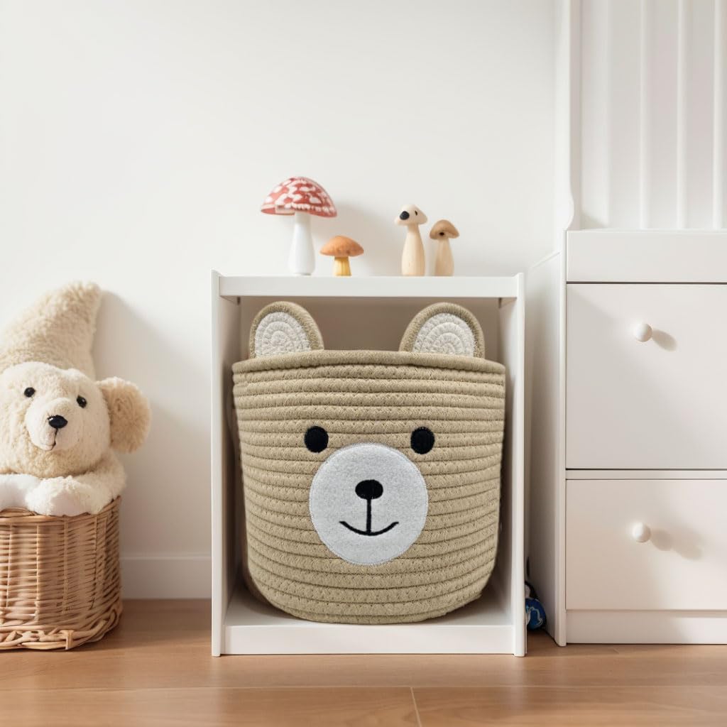 Bear-Shaped Nursery Storage Basket - 10