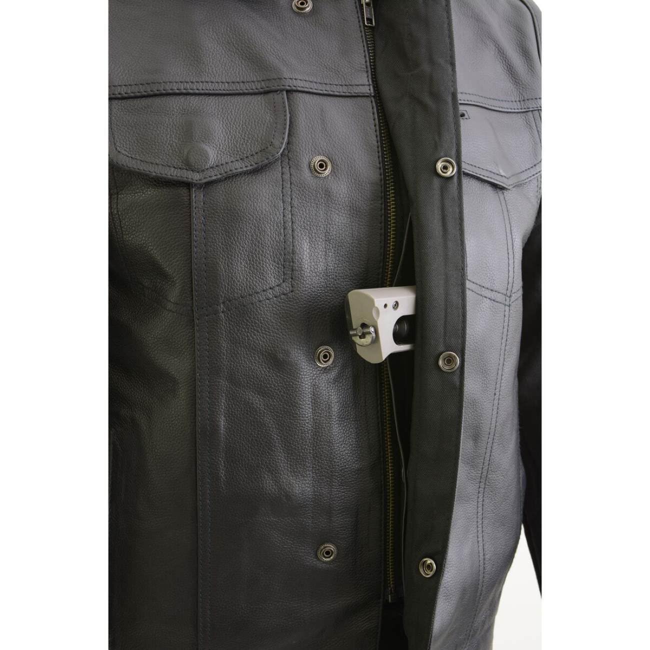 Premium Milwaukee Leather Men's Club Style Motorcycle Vest - Genuine Leather Biker Rider Jacket for Harley Davidson & Cruisers | Size Large | Perfect for Riding, Bike Shows & Motorcycle Events