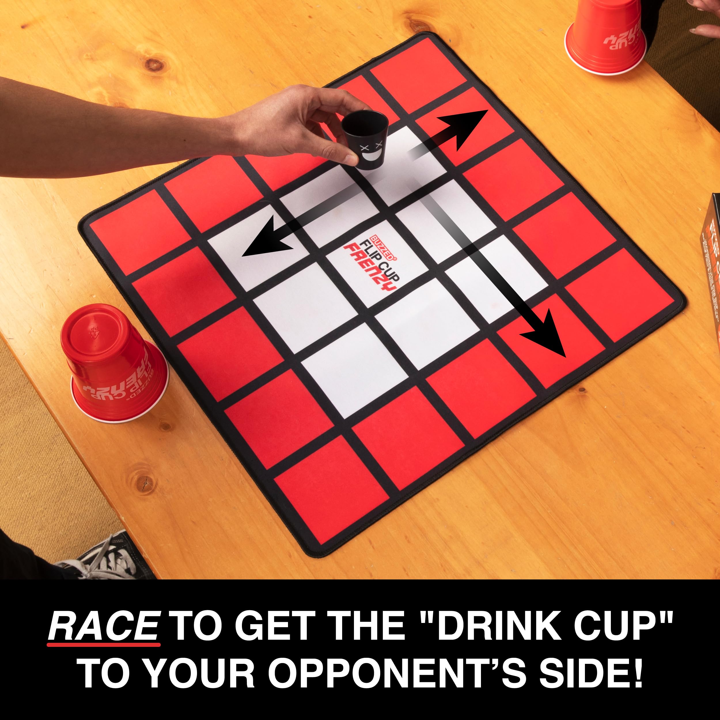 Buzzed Flip Cup Frenzy Drinking Game - Hilarious Adult Party Game for College & Back to School Gatherings - Fun Group Drinking Challenge for Parties & Social Events