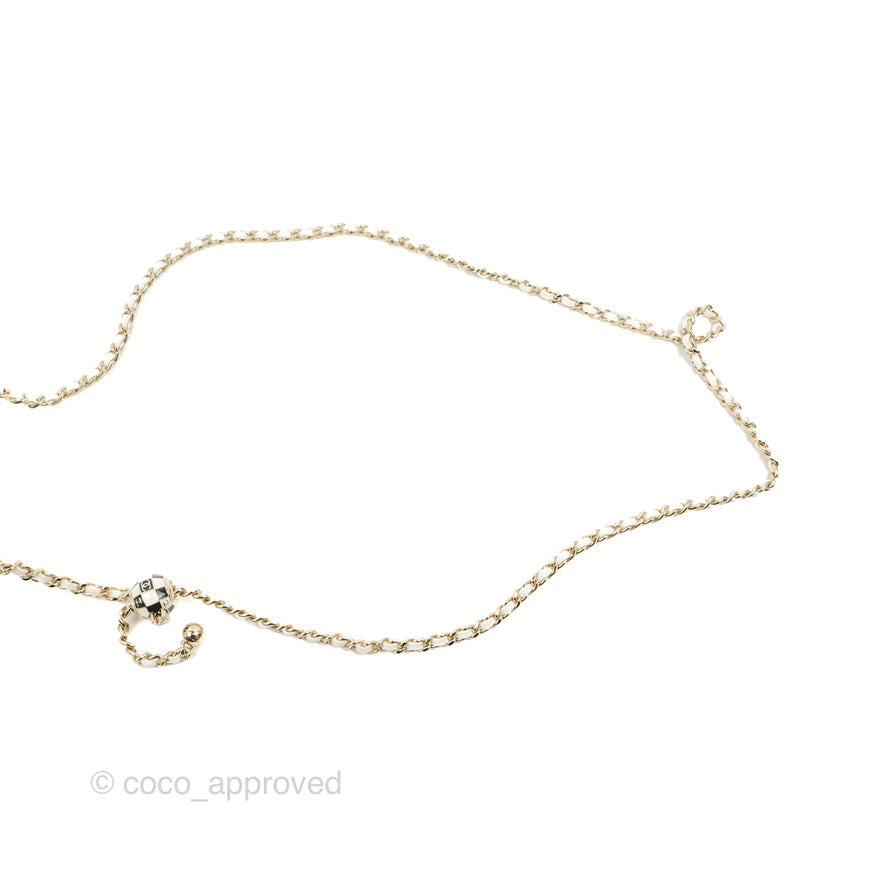 Chanel Ball Crush Vanity Bag with Chain - White Lambskin Leather & Gold Hardware - Luxury Crossbody Clutch for Women, Perfect for Evening Parties & Special Occasions