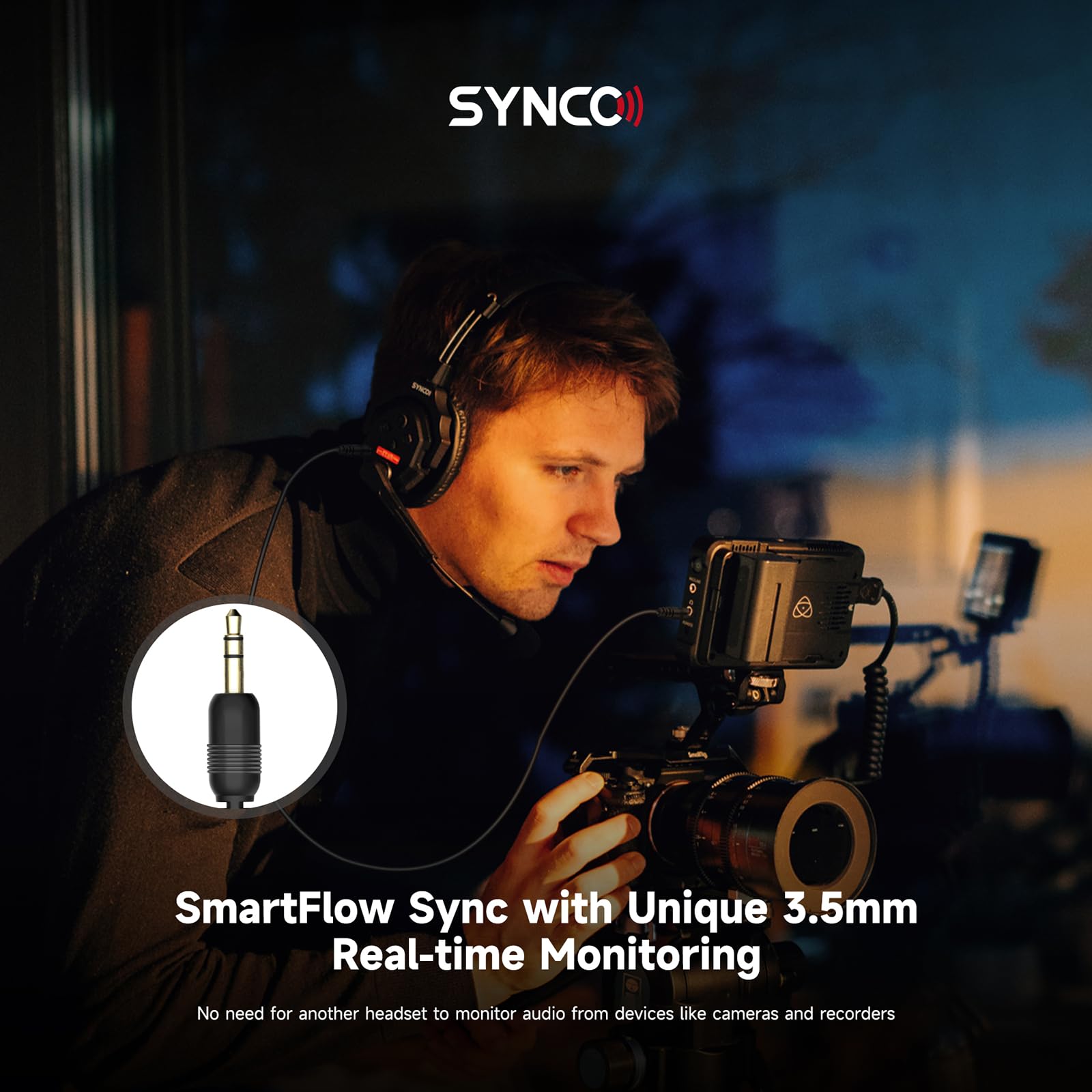SYNCO XTalk X2 Full Duplex Wireless Headset System with AEC - 2.4GHz 2-Person Team Communication, 350M/1148FT Range, 24H Battery Life - Ideal for Construction, Warehouse & Event Coordination