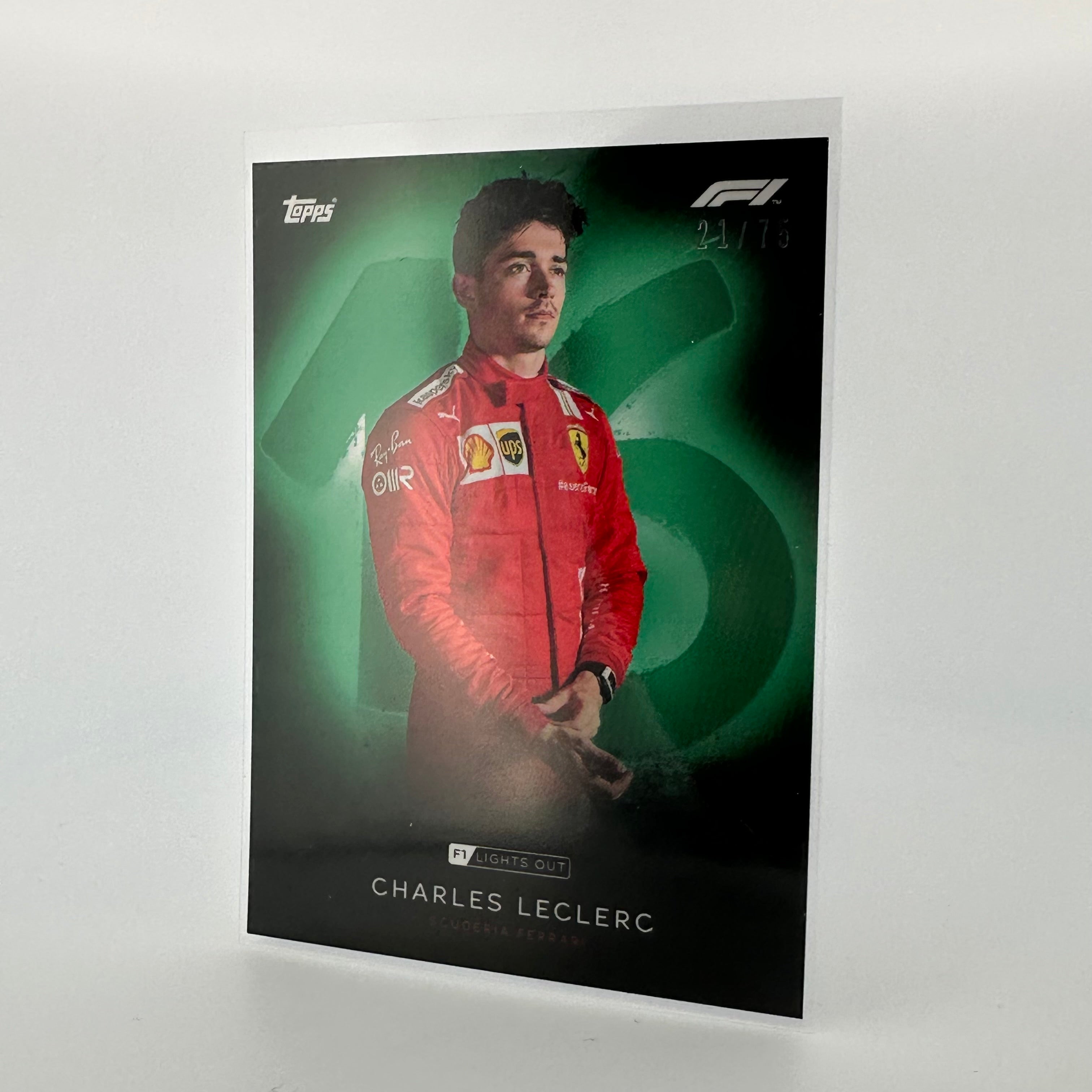 75 Charles Leclerc Green Parallel Racing Driver Trading Card - Perfect for F1 Collectors, Sports Memorabilia Enthusiasts & Race Day Decor