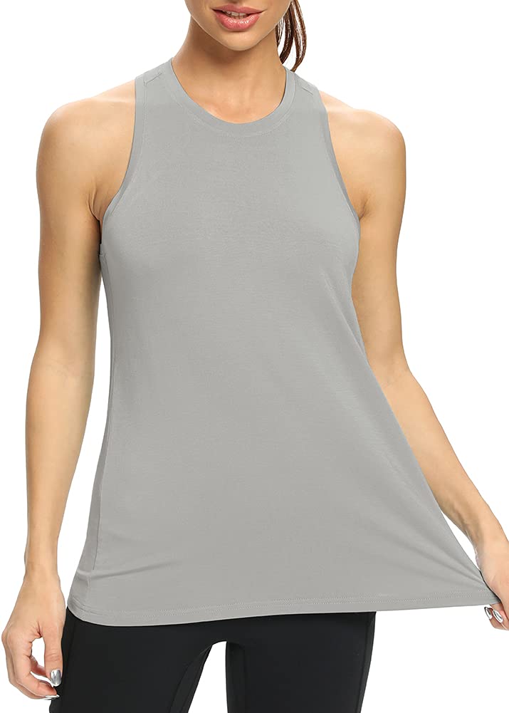 Women's High Neck Racerback Tank Tops - Loose Fit Athletic Yoga Shirts for Workout & Gym | Mippo Activewear for Running, Yoga & Fitness Training