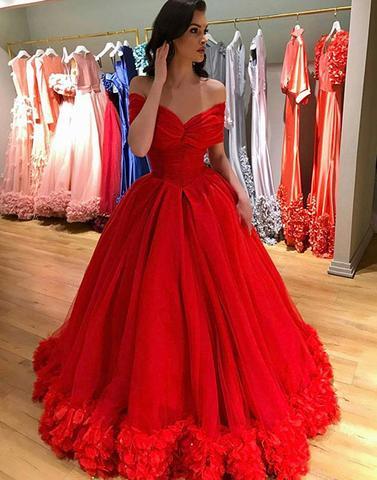 Elegant Off Shoulder Red A-Line Custom Long Evening Prom Dresses for Women - Perfect for Formal Events, Homecoming, and Special Occasions