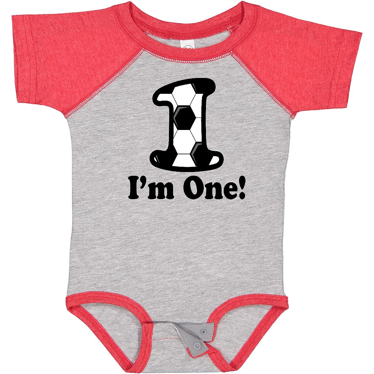 Inktastic First Birthday Soccer Bodysuit - Cute 1 Year Old Boy Outfit for Birthday Party & Photo Shoots | Soft & Comfortable Baby Onesie
