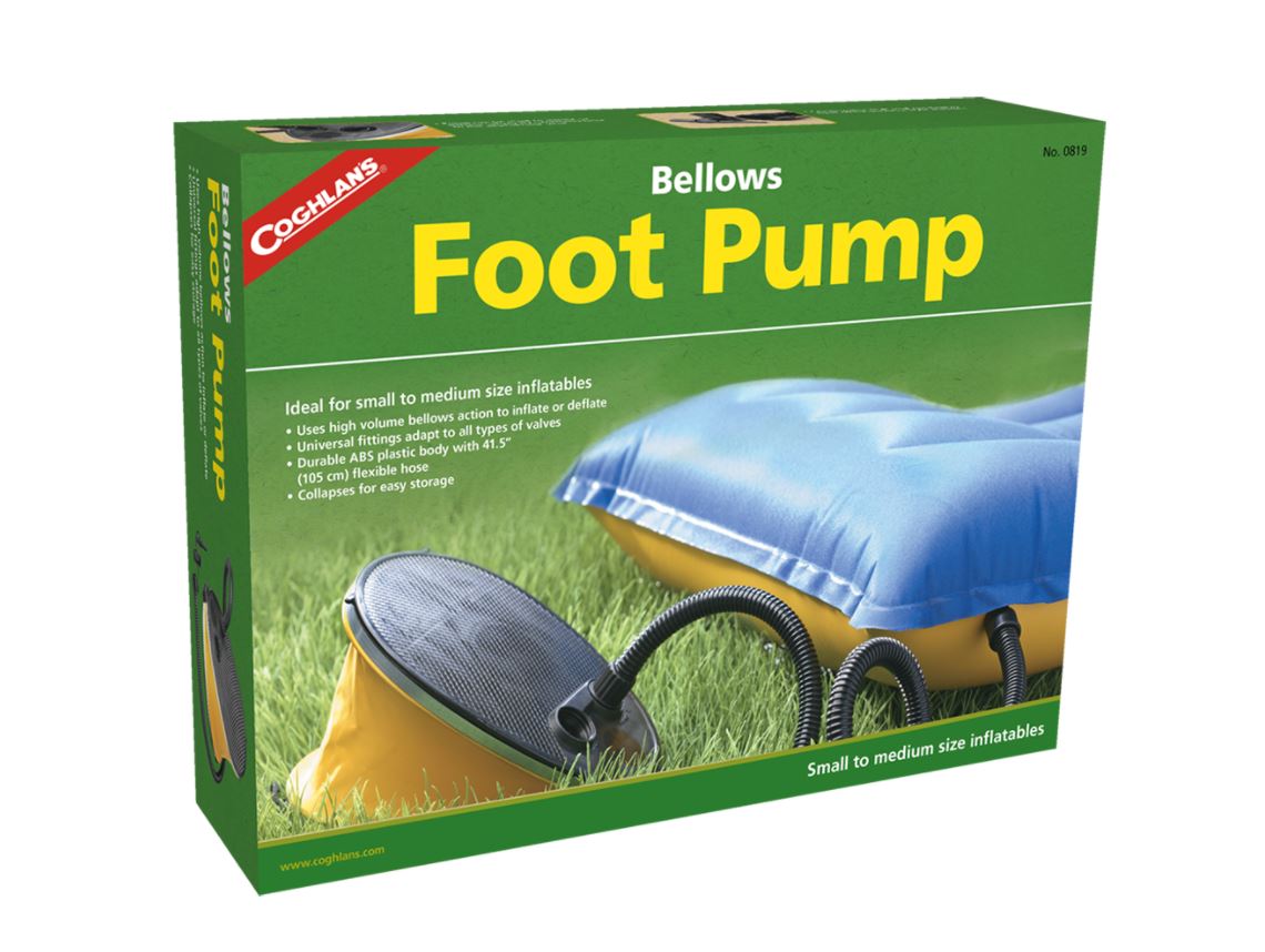 Heavy Duty Bellows Foot Pump - Portable Air Pump for Inflating Tires, Air Mattresses & Sports Balls - Ideal for Camping, Emergency Roadside Use & Home Inflation Needs